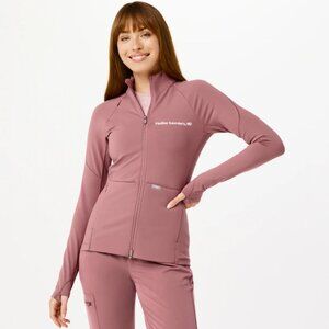 Figs Mauve Contour Knit Scrub Jacket